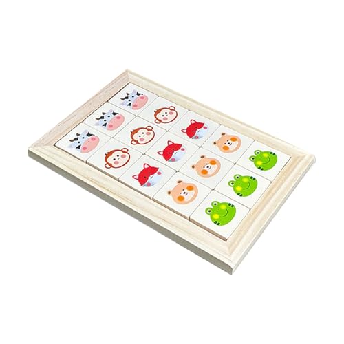 Wooden Slide Puzzle, Animal Puzzle Game, Preschool Logic Game, Kids Brain Teaser, Slide Puzzle Blocks, Brain Puzzle Game, Educational Slide Puzzle,18x12x1.1cm/7.09x4.72x0.43 inches for Girls & Boys von Zqkimzi