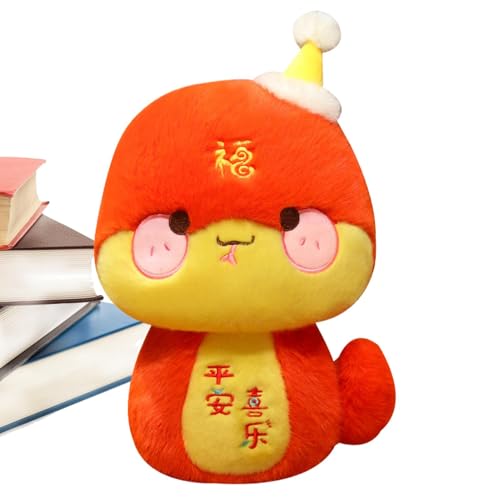 Zqkimzi 2025 Mascot Stuffed Animal - New Year Snake Stuffed Animal, Chinese Mascot, Lucky Snake Plush Toy, Red Plush Toy Doll for Chinese New Year Decoration New Year Snake Stuffed Animal von Zqkimzi