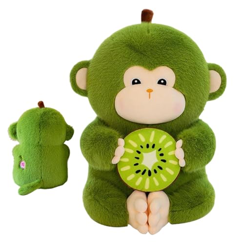 Zqkimzi Adorable Monkey Stuffed Animal, Fun Kiwi Plushie Toys, Cute Cartoon Monkey Plush, Soft Plush Toy, Compact & Versatile Sofa Cushion for Home Decor, 30 cm, Green von Zqkimzi