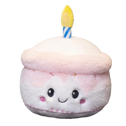 Zqkimzi Birthday Cake Plush Toy, Cuddly Stuffed Cake Doll, Birthday Cake Plush Cushion, Stuffed Birthday Cake for Children, Soft Birthday Cake Stuffed Doll Sleeping Companion for Women and Kids von Zqkimzi