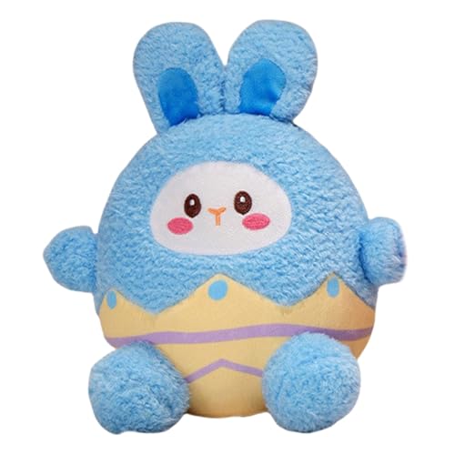 Zqkimzi Bunny Stuffed Animal, Cartoon Animal Plushie, Versatile Easter Eggshell Rabbit Plush Toy, Adorable Bunny Throw Pillow for Kids & Adults, 25 cm, 120g, Pink and Blue von Zqkimzi