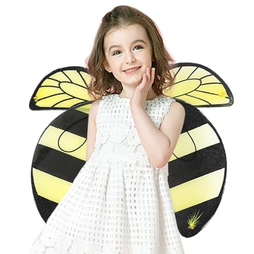 Zqkimzi Butterfly Wings for Halloween, Bee Wings for Toddler Girls, Kids Costume Bee Accessories, Toddler Bee Dress-Up Wings, Butterfly Wings for Costumes, Bee Wings Performance Props von Zqkimzi