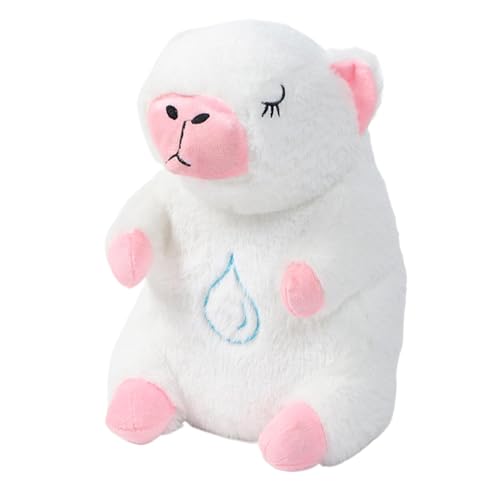 Zqkimzi Capybara Breathing Stuffed Animal, Soothing Heartbeat Snuggle Buddy, Plush Sleep Companion with Music & Light, Perfect for, Kids, Boys, Girls, 28 cm, Pink Brown and White von Zqkimzi