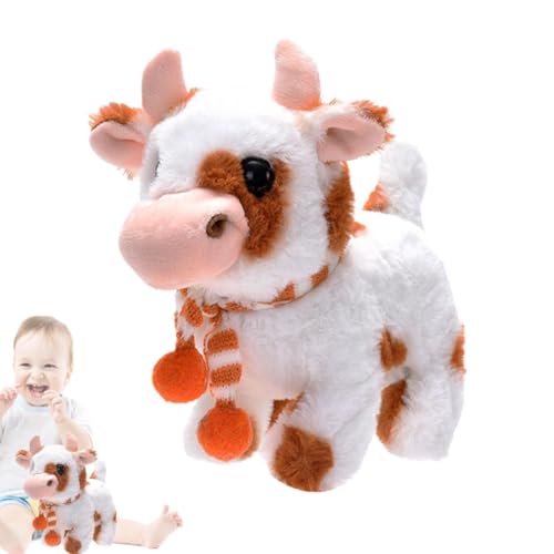 Zqkimzi Cow Toys, Electronic Pet Animal Cow, Plush Cow Toy, Battery Operated Cattle Toy, Educational Cow Toy, Interactive Cow Toy, Learning Toy for Kids, for Kids Boys and Girls von Zqkimzi