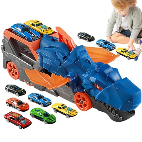 Zqkimzi Dino Truck Carrier Toy, Kids Dinosaur Toy, Children Dinosaur Toy, Toddler Dinosaur Car, Dinosaur Car Set Dinosaur Car Carrier Truck Toy for Boys, Girls, Toddler, Children von Zqkimzi