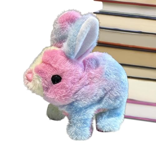 Zqkimzi Electronic Plush Bunny, Interactive Walking Rabbit Toy, Soft Stuffed Pet, 18x17x8cm, Realistic Movements, Sound Effects, for Kids, Friends, Family von Zqkimzi