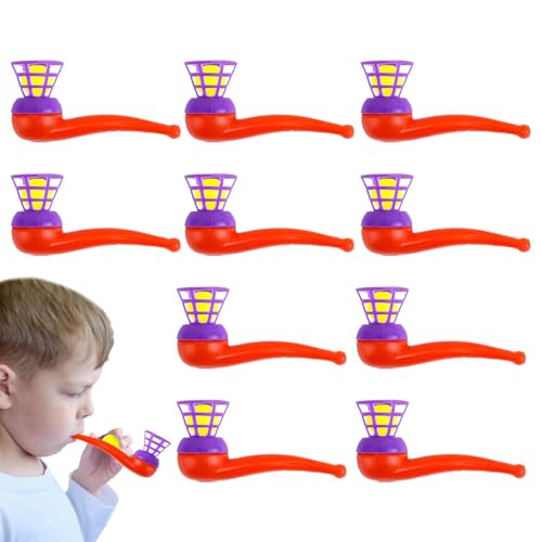 Zqkimzi Kids Blowing Ball Game, Balance Blowing Toys Set, Fun Blow Pipe Game, Stress Relief Blowing Toys, 10X Balls Balance Game, Blow Ball Toy 10x4.5CM | 3.93x1.77 inches for Kids, for Home von Zqkimzi