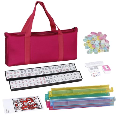 Zqkimzi Mahjong Spieleset - 166 Teile Kompaktes Reise Mah-Jongg Spiel mit Zubehör | Vollständiges Tragbares Mah Jongg Spielzubehör Für Senioren Frauen Anfänger & Erwachsene Zqkimzi Mahjong Spieleset - 166 Teile Kompaktes Reise Mah-Jongg Spiel mit Zubehör | Vollständiges Tragbares Mah Jongg Spielzubehör Für Senioren Frauen Anfänger & Erwachsene von Zqkimzi