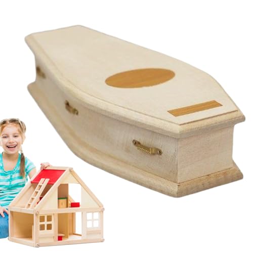 Zqkimzi Mini Sarg | Kleine Puppenhausmöbel Und | atives Modell Für Gruselecke, Unbearbeiteter Holz-Bastelsarg Für Puppenhaus Zqkimzi Mini Sarg | Kleine Puppenhausmöbel Und | atives Modell Für Gruselecke, Unbearbeiteter Holz-Bastelsarg Für Puppenhaus von Zqkimzi