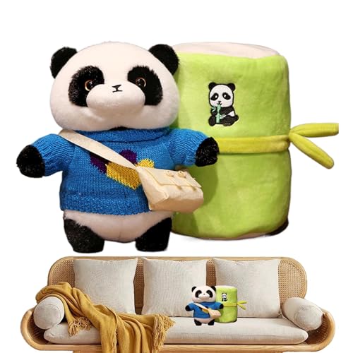 Zqkimzi Panda Pillow, Cute Panda Plush, Sofa Chair Cushion, 10.63 Inch Creative Throw Pillow, Soft Housewarming Decor for Living Room, Bedroom, Couch, Terrace and Lounge von Zqkimzi