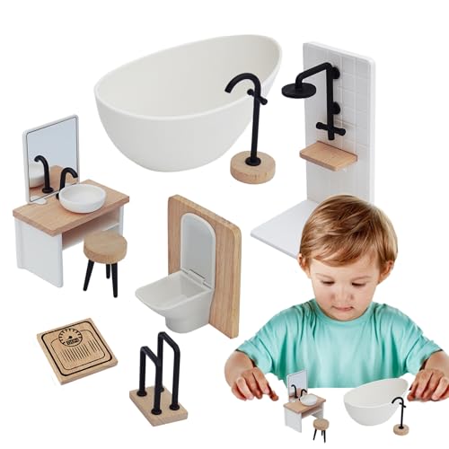Zqkimzi Puppenhaus Badezimmer Zubehör - 1 12 Badezimmer Szene | Realistische Miniatur Möbel & Deko Für Kinder Rollenspiele Zqkimzi Puppenhaus Badezimmer Zubehör - 1 12 Badezimmer Szene | Realistische Miniatur Möbel & Deko Für Kinder Rollenspiele von Zqkimzi