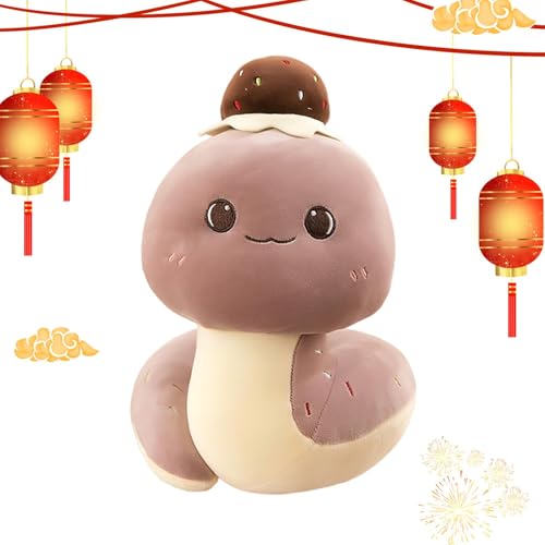 Zqkimzi Snake Plush Doll Decor, Chinese New Year Mascot, Red Snake Stuffed Animal, Plush Snake Toy, 24 cm, / 9.45in, 2025 Red Snake Plush Doll for Chinese New Year Celebrations von Zqkimzi