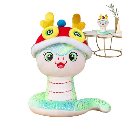 Zqkimzi Snake Stuffed Toy, Cute Snake Plush, New Year Mascot, 22 cm, Adorable Snake Mascot Plushie Doll for Chinese New Year Decorations, Ideal Stuffed Toy for Celebrating Year of The Snake von Zqkimzi