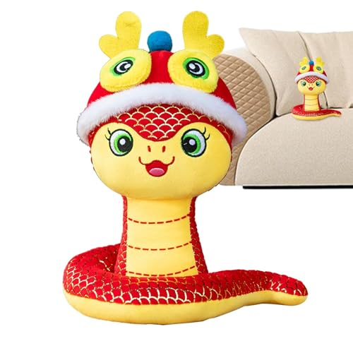 Zqkimzi Snake Stuffed Toy, Cute Snake Plush, New Year Mascot, 22 cm, Adorable Snake Mascot Plushie Doll for Chinese New Year Decorations, Ideal Stuffed Toy for Celebrating Year of The Snake von Zqkimzi