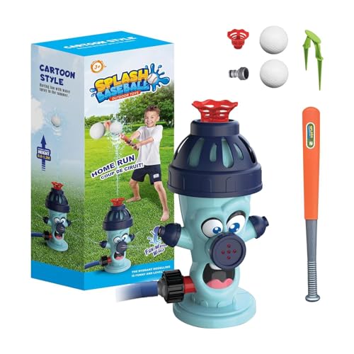 Zqkimzi Wasserspielset, Wassersprinkler-Baseballspielzeug, Sommerspielzeug Für Den Außenbereich, Einfach Einzurichtendes Wasserspielzeug, Sommersprinklerspielzeug Für Kinder Mit Baseballfunktion von Zqkimzi