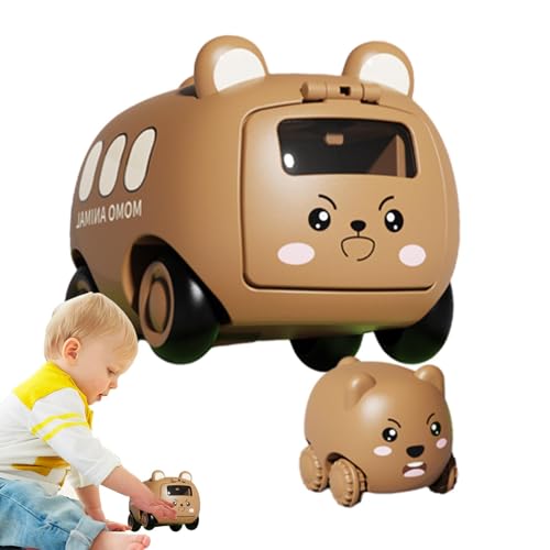 Zuasdvnk Autospielzeug für Kleinkinder,Press and Go Autospielzeug - Trägheits-Auswurf-Rückziehauto, Tier-Trägheits-Spielzeugauto - Innovative Vehicles Autospielzeug, Rückziehspielzeug für Kinder, und von Zuasdvnk