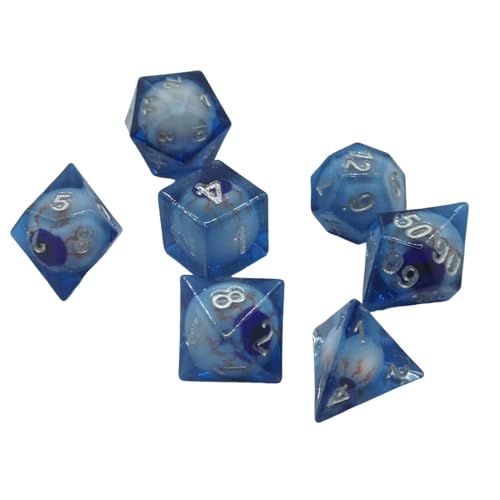 Zuasdvnk Brettspiel -Harzwürfel, Dragon Eye Dice Set | 7x Harz vielseitiger Augapfelwürfel für Spiel | Freunde familie Klassenkameraden interaktiv spielen lustige Tabletop -Requisiten für das Sammeln, von Zuasdvnk