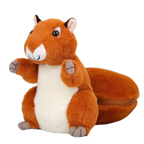 Zuasdvnk Eichhörnchen gefülltes Tier, Plüsch Eichhörnchen gefülltes Spielzeug - Reversible Eichhörnchenkerne Plüschspielzeug - Weiches und niedliches Plushie -Plushie -Sofa Kissen, schlafender von Zuasdvnk