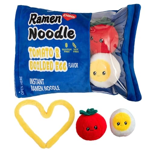 Zuasdvnk Ramen Nudel Plüschspielzeug, Tasche mit Ramen Plüsch - Eine Tüte Ramen -Nudelkissen,Weich schöne Neuheit entfernbar von Zuasdvnk