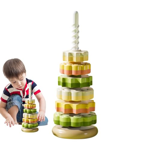 Zuasdvnk Spinner-Spielzeug für Babys, Stapelspielzeug für Kleinkinder | Sensory Toys Bunte Stapelringe Spin Stacker | Spinnerspielzeug für Babys hilft Babys beim Greifen, Stapeln, Drehen, Schütteln von Zuasdvnk