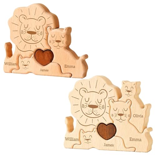 Der Bärenfamilie Puzzle Personalisiert, König Der Löwen Figuren Set Puzzlematte, Der Bärenfamilie Kunstpuzzle, Ideen Muttervatertag Geburtstag Andenken Geschenke von Zubehors