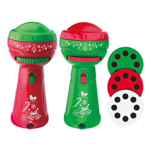 Projektor Taschenlampe Kinder, 2PCS Weihnachts Projektor Weihnachten Deko, Diashow Taschenlampe Kinder Mit 24 Verschiedene Muster, Projektionslampe Spielzeug, Nikolausgeschenke Für Junge Und Mädchen von Zubehors