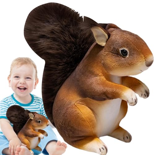 Zubehors Eichhörnchen-Spielzeug, ausgestopftes Eichhörnchen - 25cm süßer weicher Eichhörnchen-Plüsch,Fliegende Eichhörnchen-Spielzeuge, realistische Tierplüschtiere, ausgestopftes Begleitspielzeug für von Zubehors