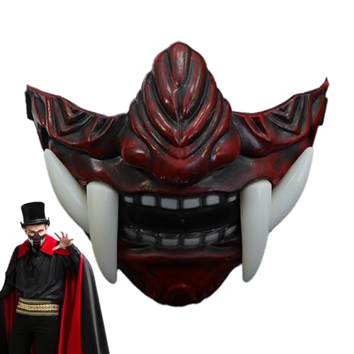 Zubehors Fangs Gesichtsbedeckung, Halloween Cosplay Fangs Gesichtsbedeckung,Half-Face Fangs Kostüm - Cosplay-Abdeckung, gruselige Requisiten, robuste und lustige Halloween-Reißzähne, Tierschädel für von Zubehors