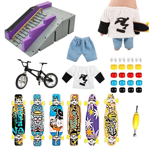 Zubehors Kit für Finger-Skateboard | -Finger-Skateboards für Kinder-Griffbretter | Finger Spielzeug Kit Handboards Roller Skates Fahrrad Caster Board Zubehör Fingerboard Park Geschenk von Zubehors