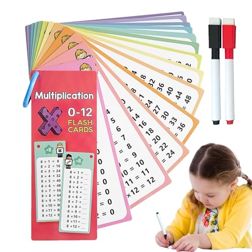 Zubehors Mathe-Lernkarten, Multiplikationsspielkarten | 15X Division Übungskarten - Multiplikations-Lernhilfen Karten mit trocken abwischbaren Stiften Lernen Sie Manipulative, Spiele und von Zubehors