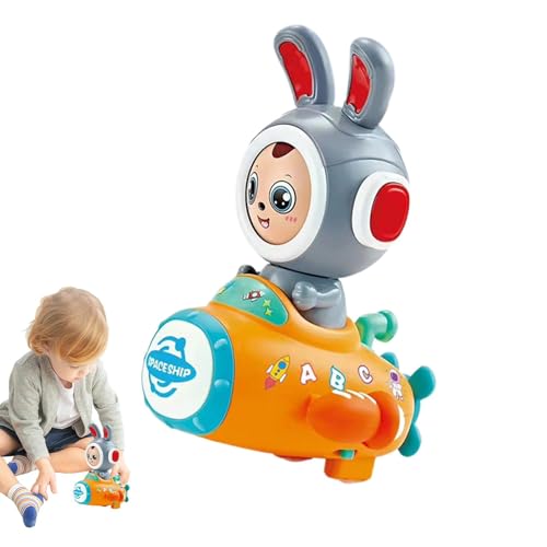 Zubehors Musical Bunny, Musical Bunny Toy,Beleuchtetes singender Kaninchenauto - Automatisch bewegende Cartoon Bunny, Gesichtsanbieterspielzeug für Kleinkind Vorschule singen Lernen von Zubehors