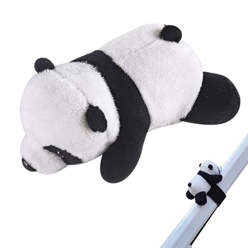 Zubehors Panda Plüsch,Pandabär Stofftier | Süße Plüschtiere | Niedlicher, weicher, dekorativer, kreativer, handgefertigter, bequemer Stoffpanda mit Selbstklebendem Riemen für Fahrrad, Mountainbike, von Zubehors