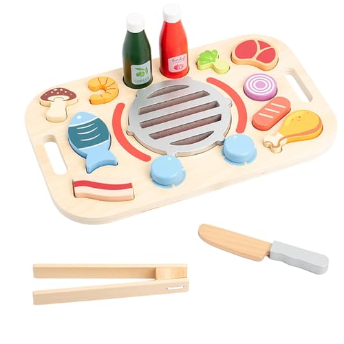 Zubehors Play Food Kochset,Pretend Play Food Set | Küchen- und Essensspielset aus Holz,Kinderküchen-Spielset für Jungen und Mädchen, Spielzeug zur Entwicklung der Fantasie für Wohnzimmer und von Zubehors