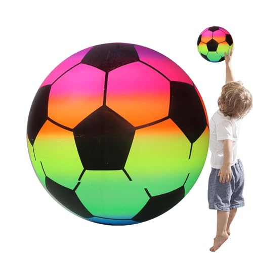 Zubehors Regenbogen-Sportball,Regenbogen-Spielplatzball, Aufblasbarer Hüpfball, Aufblasbarer Strandball, bunter Ball, Schwimmbad-Party, Wasserspiel, Strandsportball, lustiges Spielzeug für Kinder von Zubehors