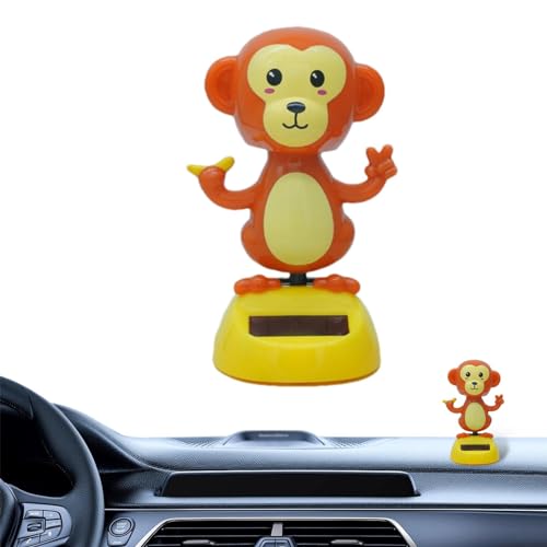 Zubehors Solarbetriebene Schaukelspielzeuge, Solartanzspielzeuge | Cartoon Red Monkey Auto Doll Dekor - Dekorationswerkzeug in leuchtenden Farben für Autos, Schlafzimmer, Häuser und Arbeitsbereiche von Zubehors