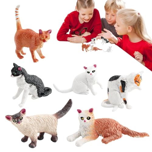 Zubehors Tierspielzeugfiguren Katze,Kleine Katzenfigur | Lernspielzeug für Kätzchen,Katzenfiguren, Katzentierfiguren Spielzeug, süß für Kinder von Zubehors