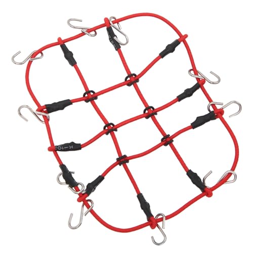 RC-Gepäcknetz, Langlebiges Dekoratives RC-Crawler-Auto-Gepäcknetz-Simulationsnylon für RC-Zubehör (Rot) von Zudoo