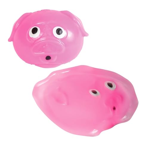 Zugar Land -Splat Pink Pig Sticky Balls 6.3 cm (6 Pack) Squeezable and Throwable Stress Relief Balls Einzeln verpackt (Splat Pig 6 Pack) von Zugar Land