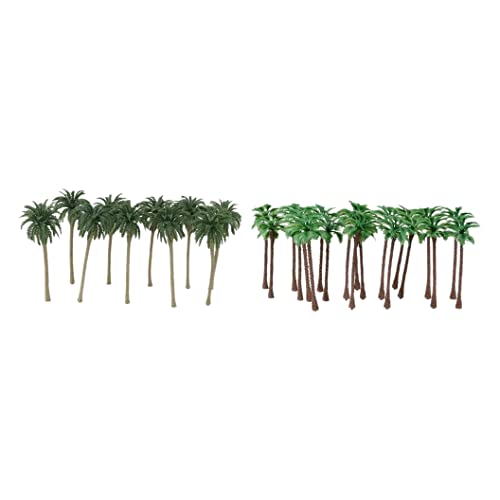 Zunedhys 40 Pcs Coconut Palm Model Trees/Scenery Model Plastic Artificial Layout Rainforest von Zunedhys