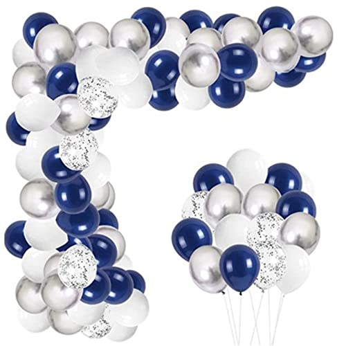 Zunedhys Marineblaue Ballons Girlande Kit Marineblauer und Silberner WeißEr Ballonbogen mit BallonzubehöR von Zunedhys