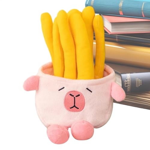 Zunetsutock Capybara Fries Stofftier - Weiche Stofftierpuppe, Gefüllte Capybara-Puppe | 25 cm großes Capybara-Plüschtier, tragbares Stofftier-Plüschtier für und Mädchen von Zunetsutock