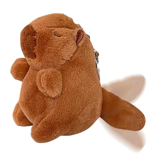 Zunetsutock Capybara-Plüsch – weiches Stofftier mit Kordelzug – 11 cm großer Plüschtier-Schlüsselanhänger, tragbares Modeaccessoire für und Mädchen von Zunetsutock