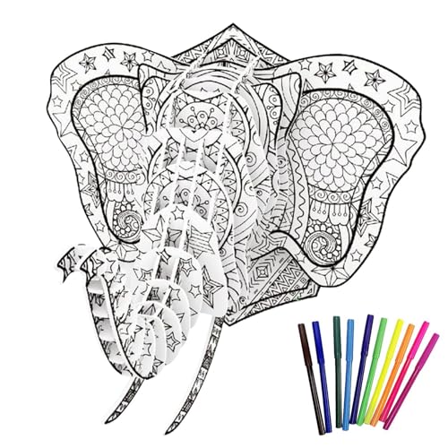 3D -Malvorlagen -Puzzle -Set -Malerei Bastelspiel, Kreatives Puzzle -Kit Kids | Pädagogikspielzeug, Für Mädchen Kleinkinder, 10 Farbstifte, Tragbare Malaktivität, Fähigkeitsentwicklung GI 3D -Malvorlagen -Puzzle -Set -Malerei Bastelspiel, Kreatives Puzzle -Kit Kids | Pädagogikspielzeug, Für Mädchen Kleinkinder, 10 Farbstifte, Tragbare Malaktivität, Fähigkeitsentwicklung GI von Zunishaone