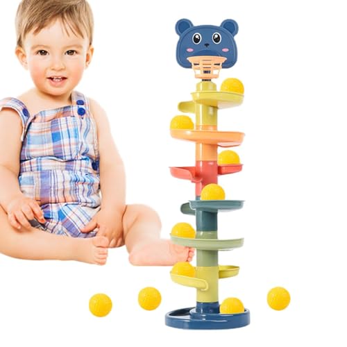 Drop and Roll Swirling Tower – Lustiges Ball-Drop-Spielzeug | Ramp Whirling Stack Balls für Kleinkinder | Fun Gears Aktivitätsspiel, Entwicklung der Feinmotorik und Koordination von Zunishaone