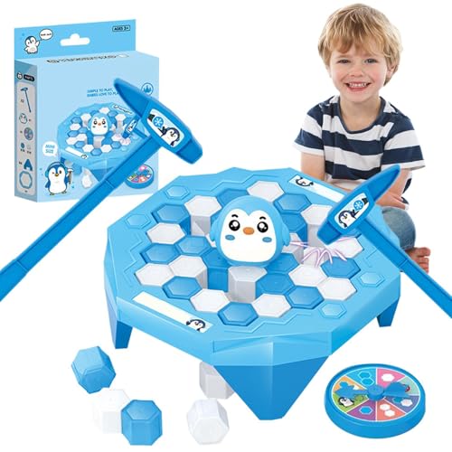 Penguin Ice Brettspiel - Lustiges Tisch -Puzzle, nummerierte Ice Knock Challenge | Interaktives Familienspiel mit Farbspinner, langlebige Blöcke für den Aufbau von Kindern, die Koordination und das Ge Penguin Ice Brettspiel - Lustiges Tisch -Puzzle, nummerierte Ice Knock Challenge | Interaktives Familienspiel mit Farbspinner, langlebige Blöcke für den Aufbau von Kindern, die Koordination und das Ge von Zunishaone