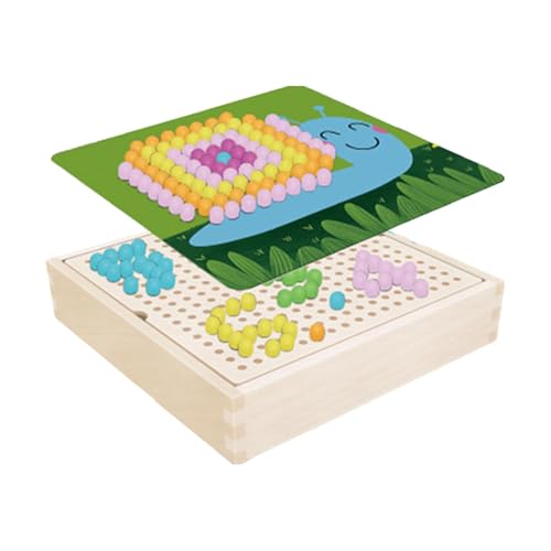 Pilznagel -Puzzle - 240pcs Holznägel mit perforiertem Panel | montesori Bildungsspiel, kreative Entwicklung von Kindern | Holzspeicherbox, Pilznägel von Zunishaone