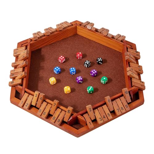 Wooden Close the Box - Würfel -Brettspiel für 6 Spieler, klassische Mathematikstrategie | Double Shutter Tabletop -Spiel mit 10 Zahlenfliesen | Ideal für Erwachsene, Kinder, Familie, Klassenzimmer, Pu Wooden Close the Box - Würfel -Brettspiel für 6 Spieler, klassische Mathematikstrategie | Double Shutter Tabletop -Spiel mit 10 Zahlenfliesen | Ideal für Erwachsene, Kinder, Familie, Klassenzimmer, Pu von Zunishaone