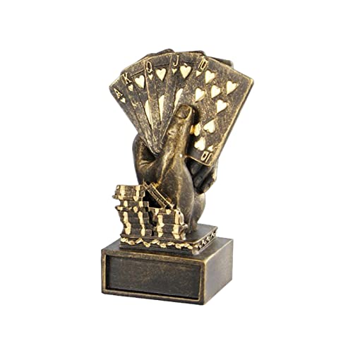 Zunishaone 4,52 Zoll Harzstatue - Luxus -Poker -Trophäe auf Einer quadratischen Basis | Dekorative Figur mit personalisierter Gravur, ideal für die Sammlung und die Moderne Regaldekoration von Zunishaone