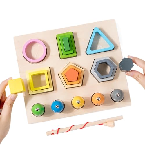 Zunishaone Sortier- und Stapel-Sortiment für Kinder, Sorter Spielzeug - passende Holz-Puzzle-Blöcke - Früherziehungsspielzeug mit magnetischen Haken für Zuhause, Schule, Zunishaone Sortier- und Stapel-Sortiment für Kinder, Sorter Spielzeug - passende Holz-Puzzle-Blöcke - Früherziehungsspielzeug mit magnetischen Haken für Zuhause, Schule, von Zunishaone