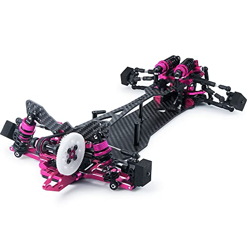 ZuoLan 1 Set CNC Aluminium&Kohlefaser Rahmen 1:10 Car Kit für Sakura D5S RWD 1/10 Drift Car (Pink) von ZuoLan